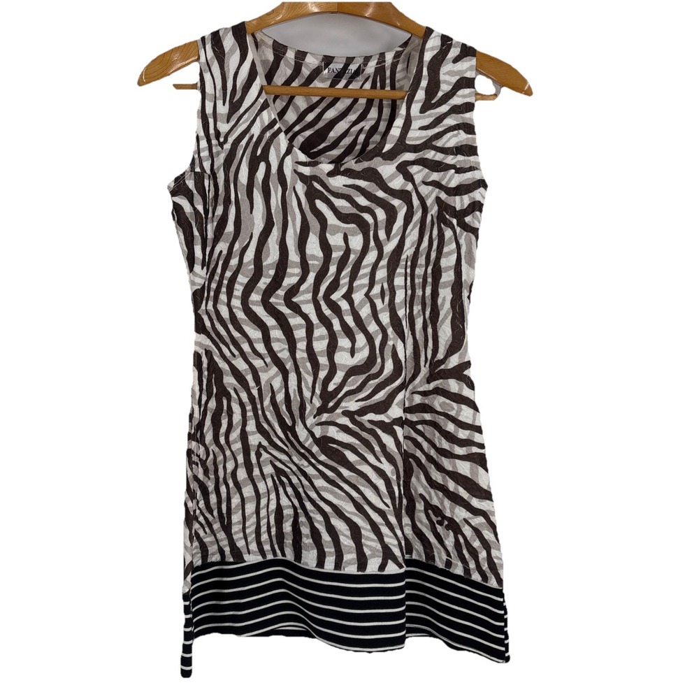 Fantazia Womens Tunic Top Medium Stretch Animal Print Easy Care Eclectic